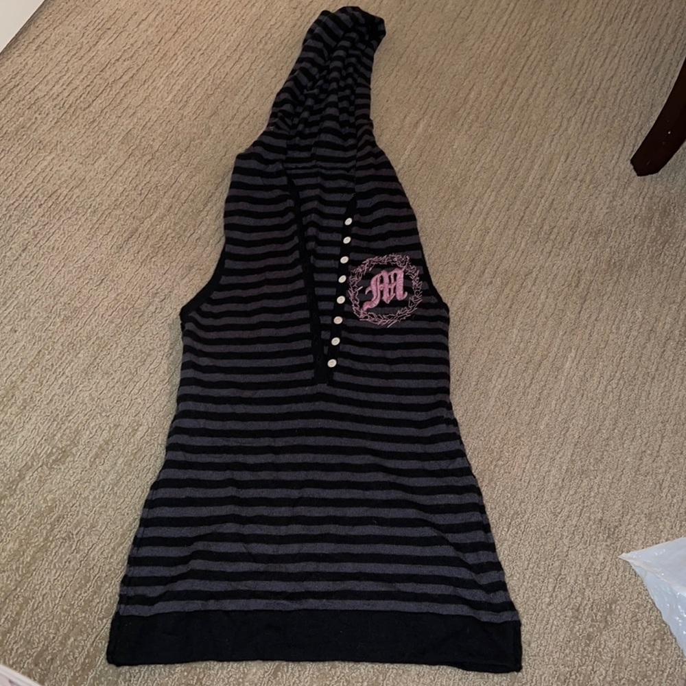 Morphine generation cashmere striped hoodie